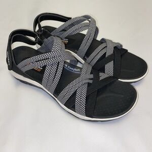 Skechers Washable Reggae Cup Sport Sandals Smitten By You Black Women's Size 9.5